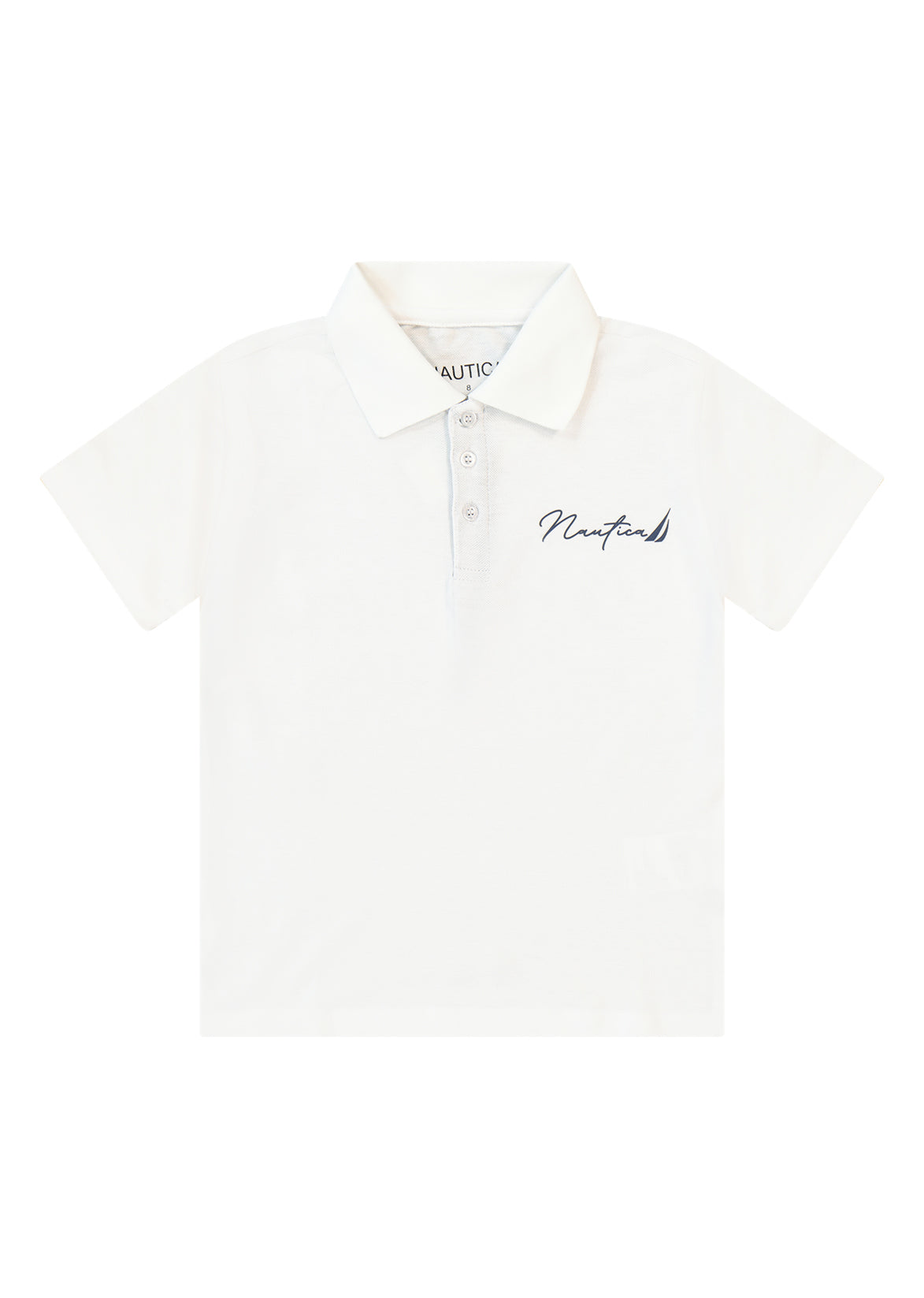 חולצת צווארון NAUTICA בטקסט גרפי גדול לילדים WHITE / 2Y