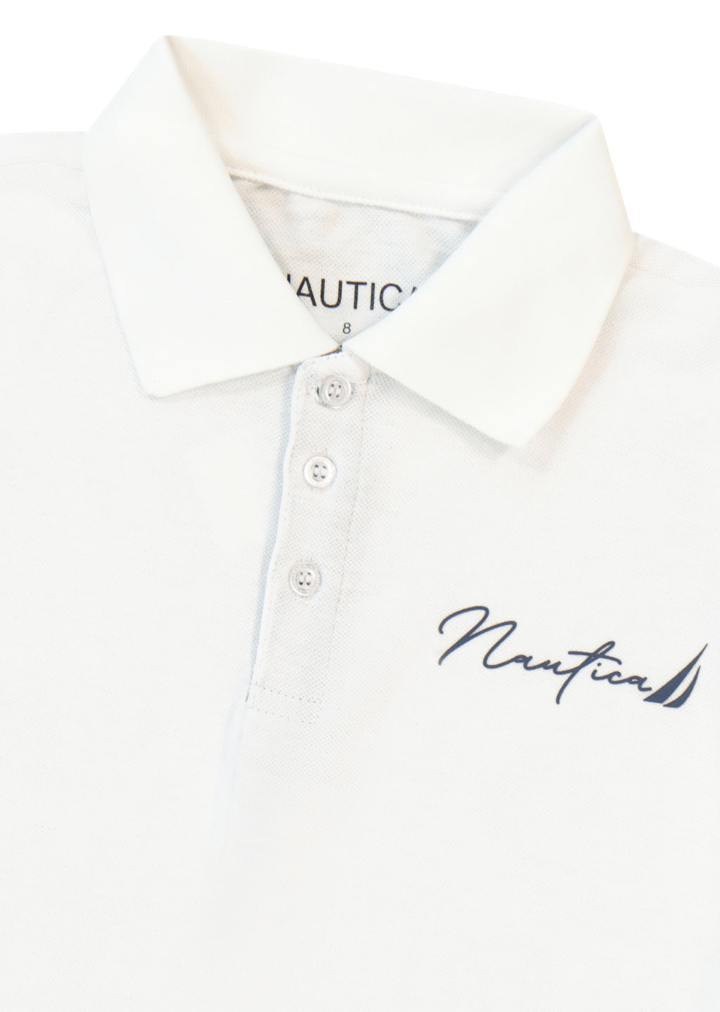 חולצת צווארון NAUTICA בטקסט גרפי גדול לילדים WHITE / 2Y