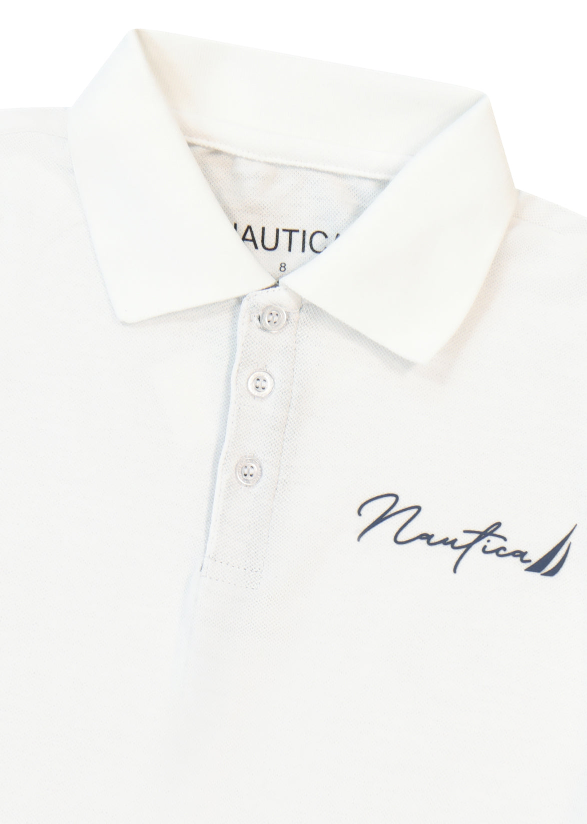 חולצת צווארון NAUTICA בטקסט גרפי גדול לילדים WHITE / 2Y