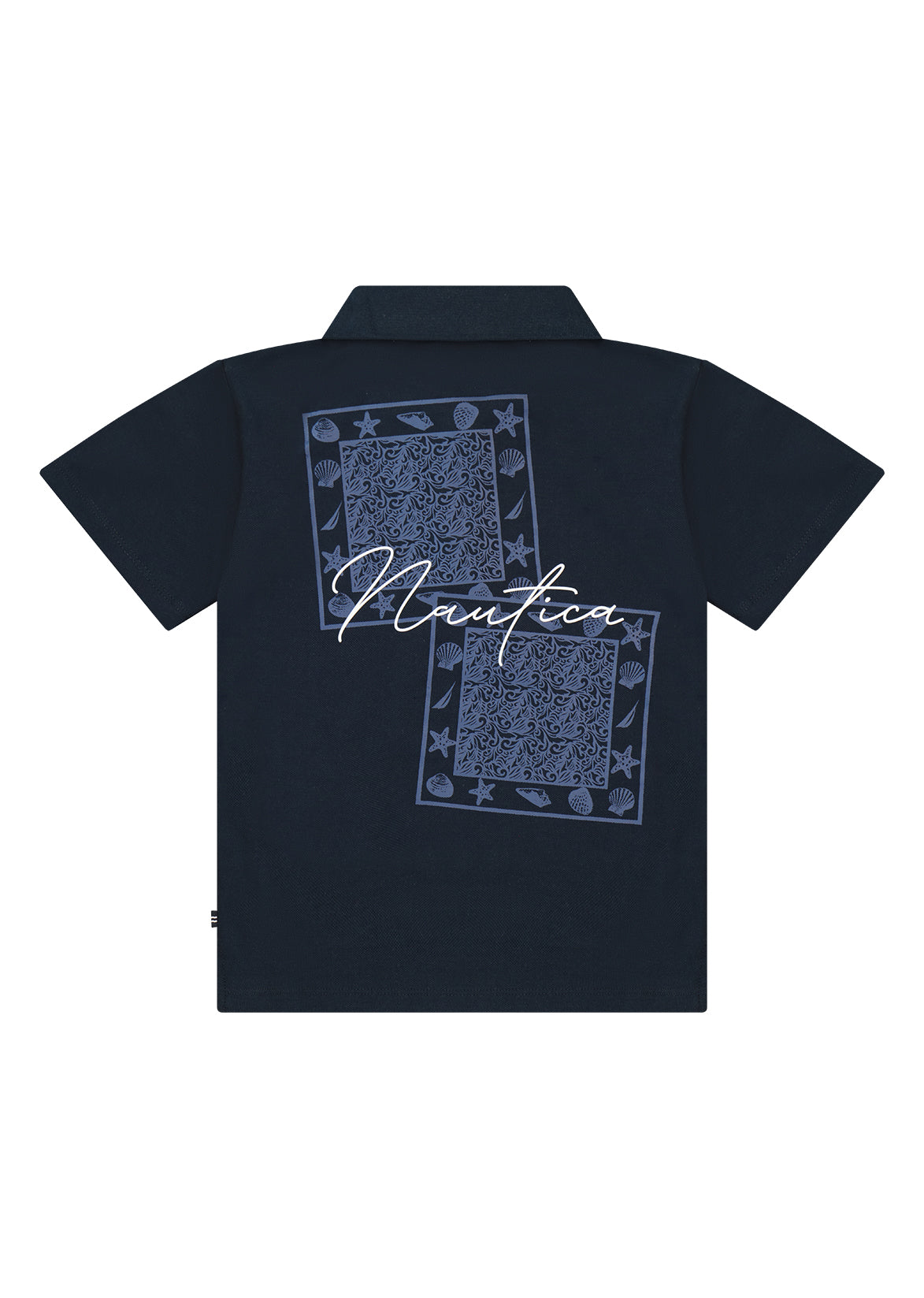 חולצת צווארון NAUTICA בטקסט גרפי גדול לילדים BLUE / 2Y