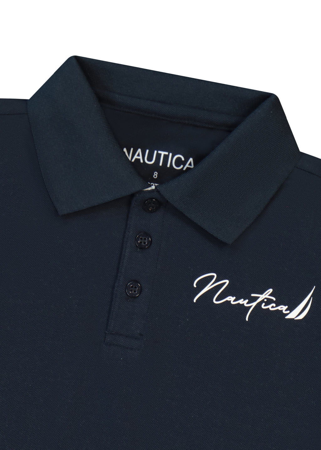 חולצת צווארון NAUTICA בטקסט גרפי גדול לילדים BLUE / 2Y