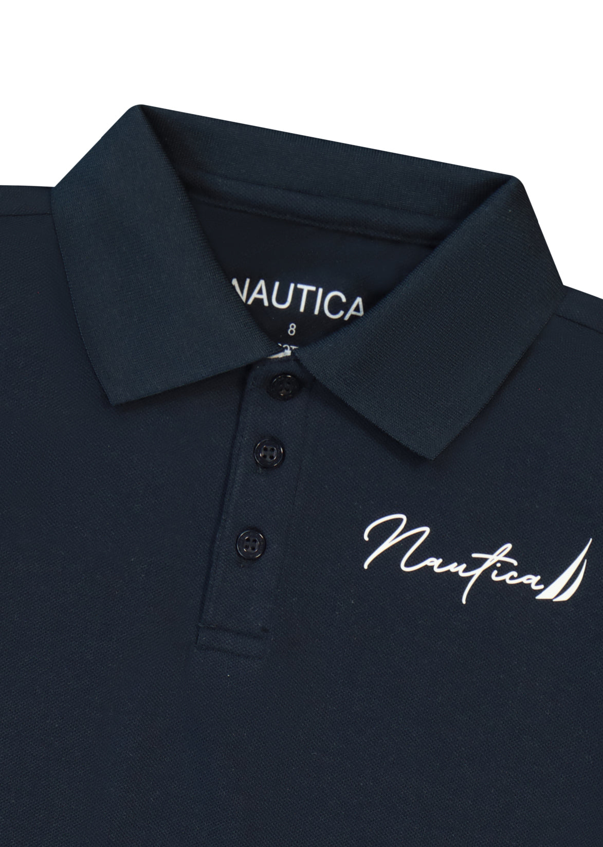 חולצת צווארון NAUTICA בטקסט גרפי גדול לילדים BLUE / 2Y