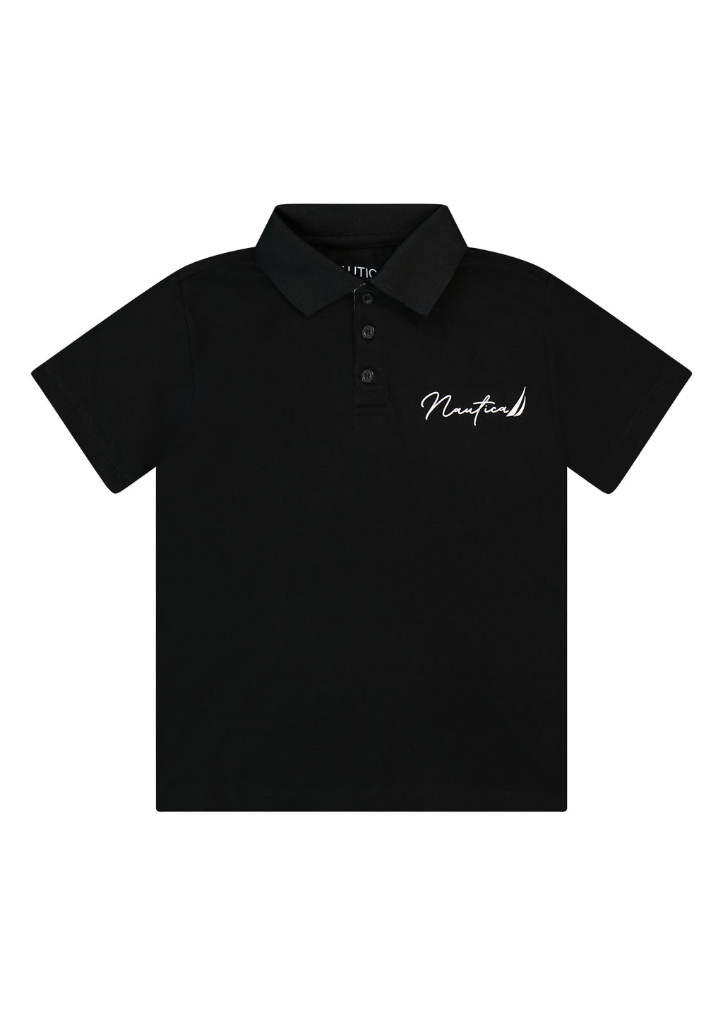 חולצת צווארון NAUTICA בטקסט גרפי גדול לילדים BLACK / 2Y