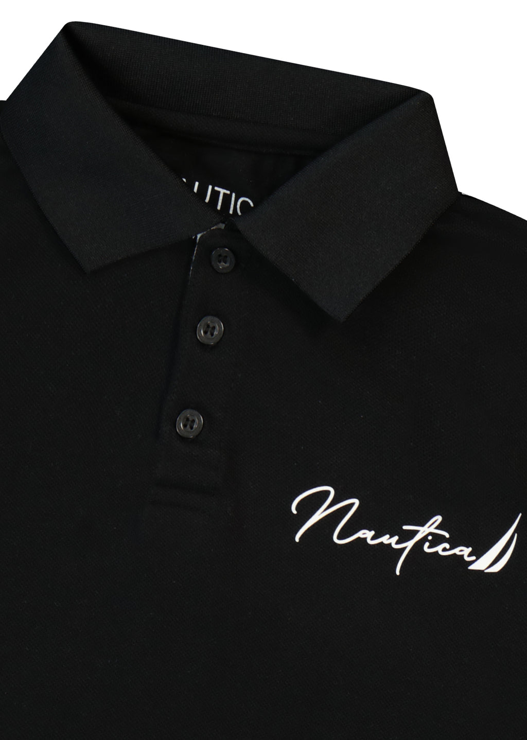 חולצת צווארון NAUTICA בטקסט גרפי גדול לילדים BLACK / 2Y