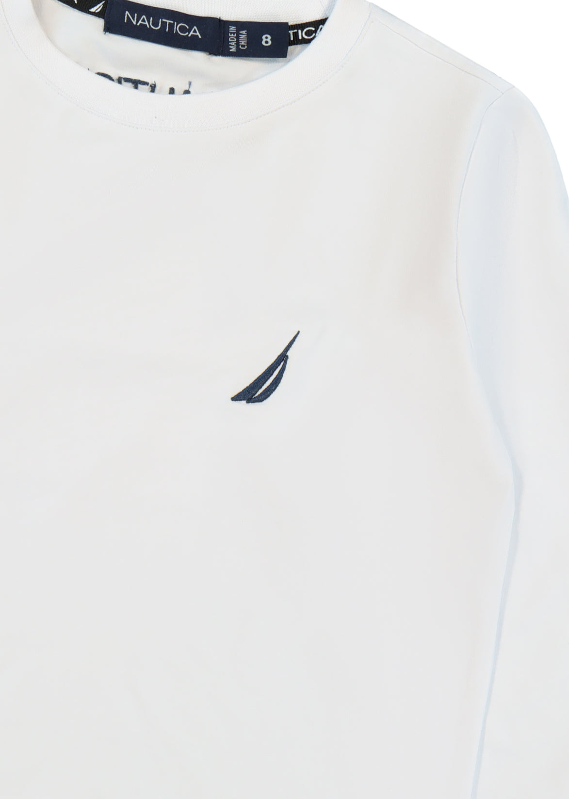 חולצת טישירט NAUTICA לוגו מותג בצד לילדים BROWN / 2Y