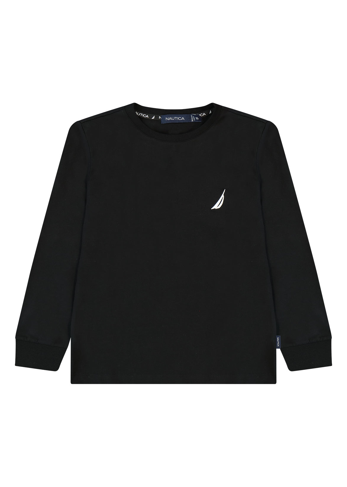 חולצת טישירט NAUTICA לוגו מותג בצד לילדים WHITE / 2Y