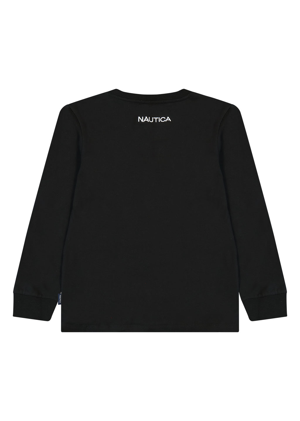 חולצת טישירט NAUTICA לוגו מותג בצד לילדים WHITE / 2Y