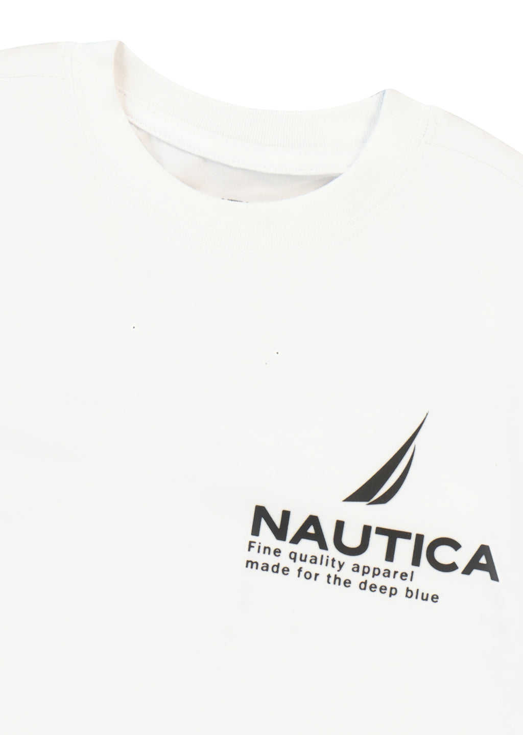 חולצת טישרט NAUTICA בלוגו קטן ועיצוב לילדים WHITE / 2Y