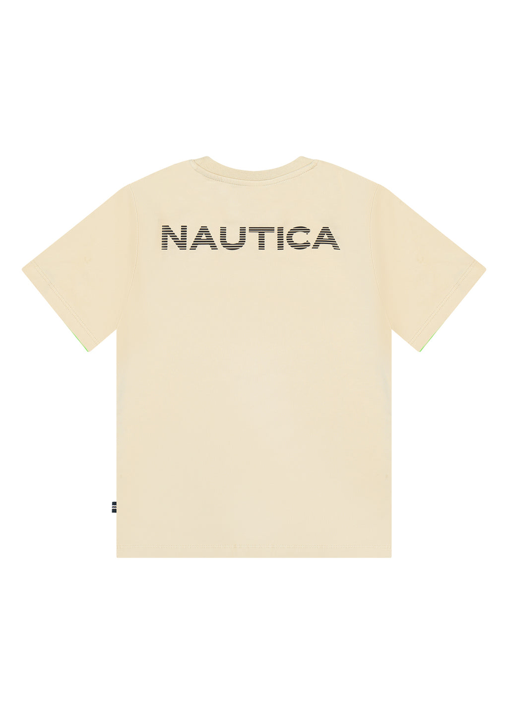 חולצת טישרט NAUTICA בלוגו קטן ועיצוב לילדים BEIGE / 2Y