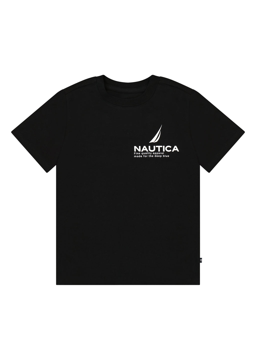 חולצת טישרט NAUTICA בלוגו קטן ועיצוב לילדים BLACK / 2Y