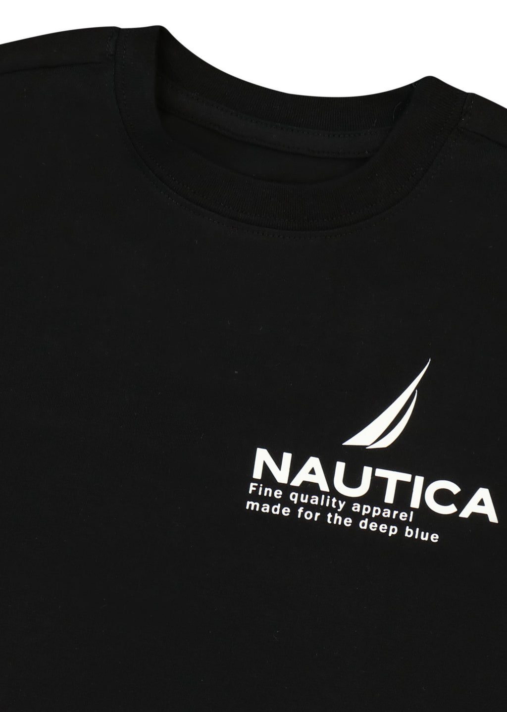 חולצת טישרט NAUTICA בלוגו קטן ועיצוב לילדים BLACK / 2Y