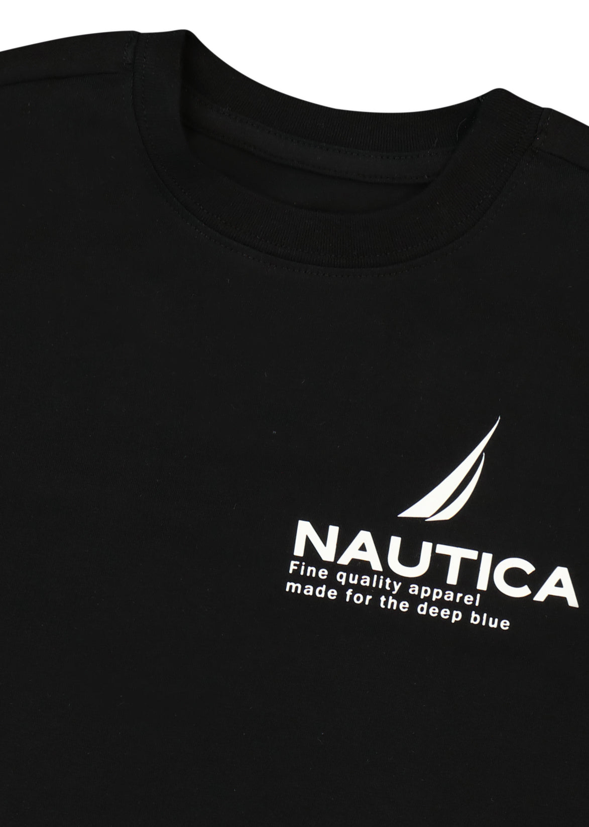 חולצת טישרט NAUTICA בלוגו קטן ועיצוב לילדים BLACK / 2Y