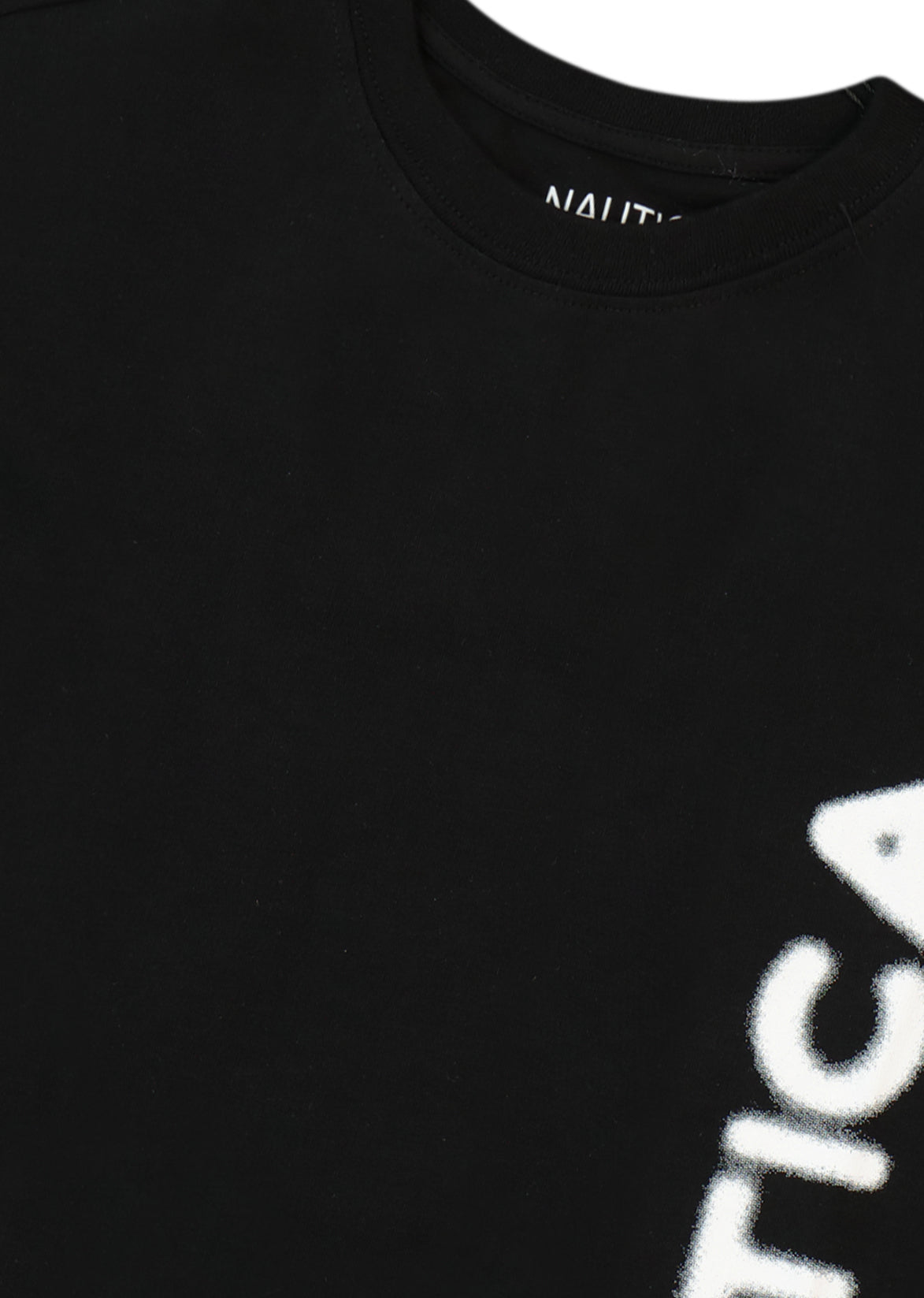 חולצת טישרט NAUTICA בלוגו צד גדול לילדים BLACK / 2Y