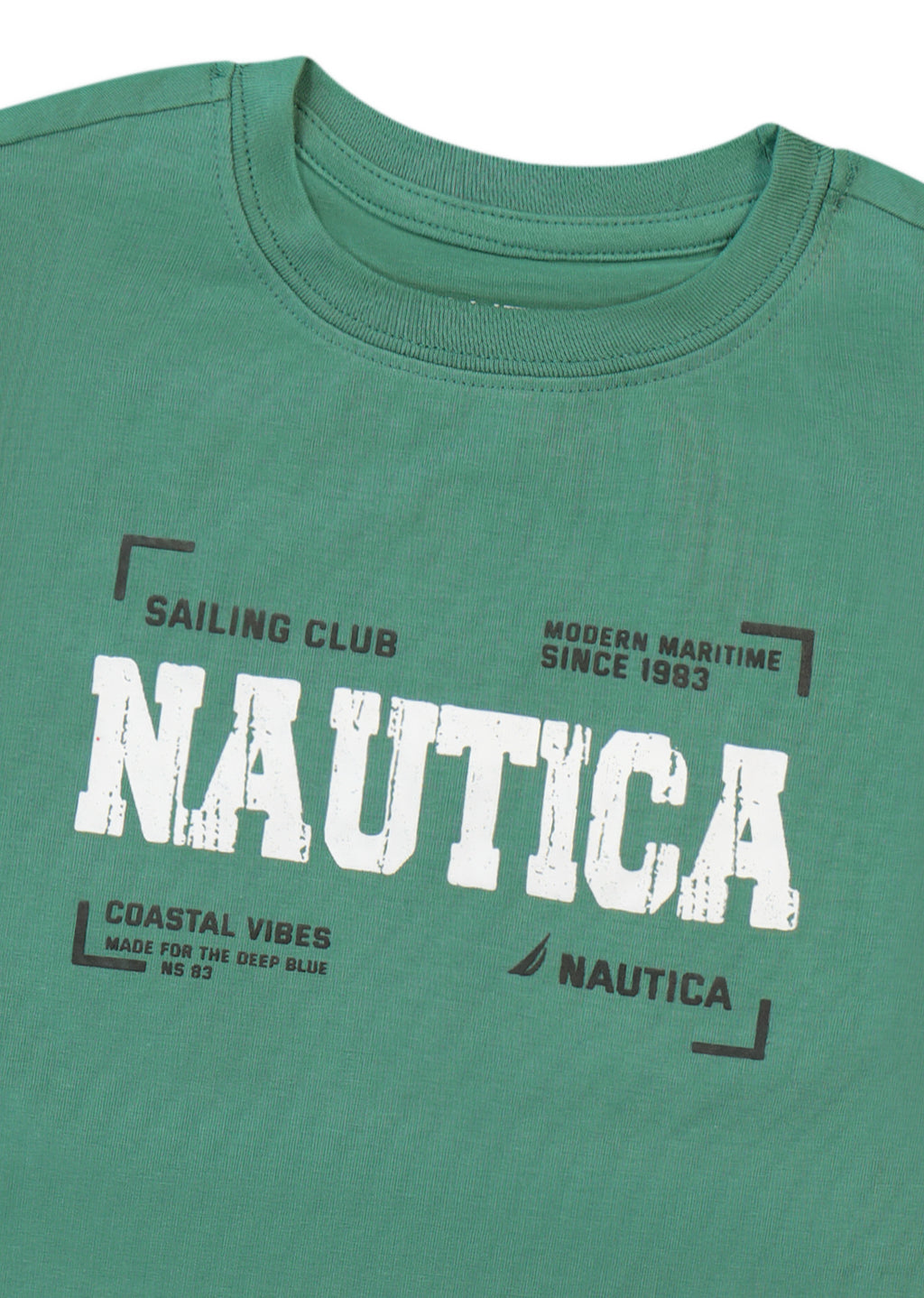 חולצת טישרט NAUTICA בדפוס צילום ימי לילדים Green / 2Y
