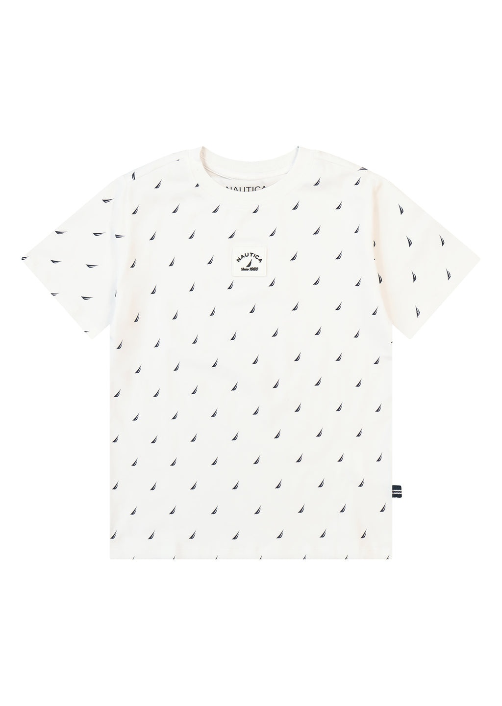 חולצת טישרט NAUTICA בדוגמת עוגנים לילדים WHITE / 2Y
