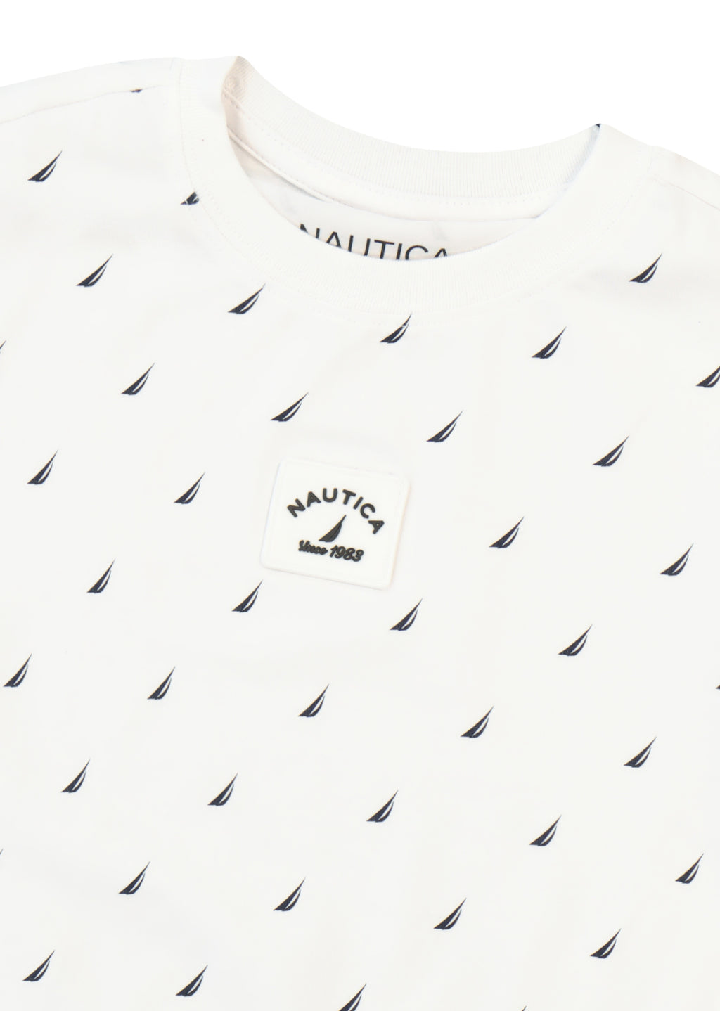 חולצת טישרט NAUTICA בדוגמת עוגנים לילדים WHITE / 2Y