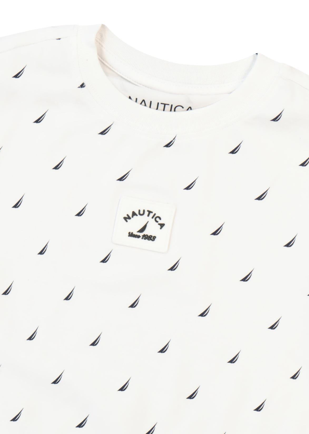 חולצת טישרט NAUTICA בדוגמת עוגנים לילדים WHITE / 2Y