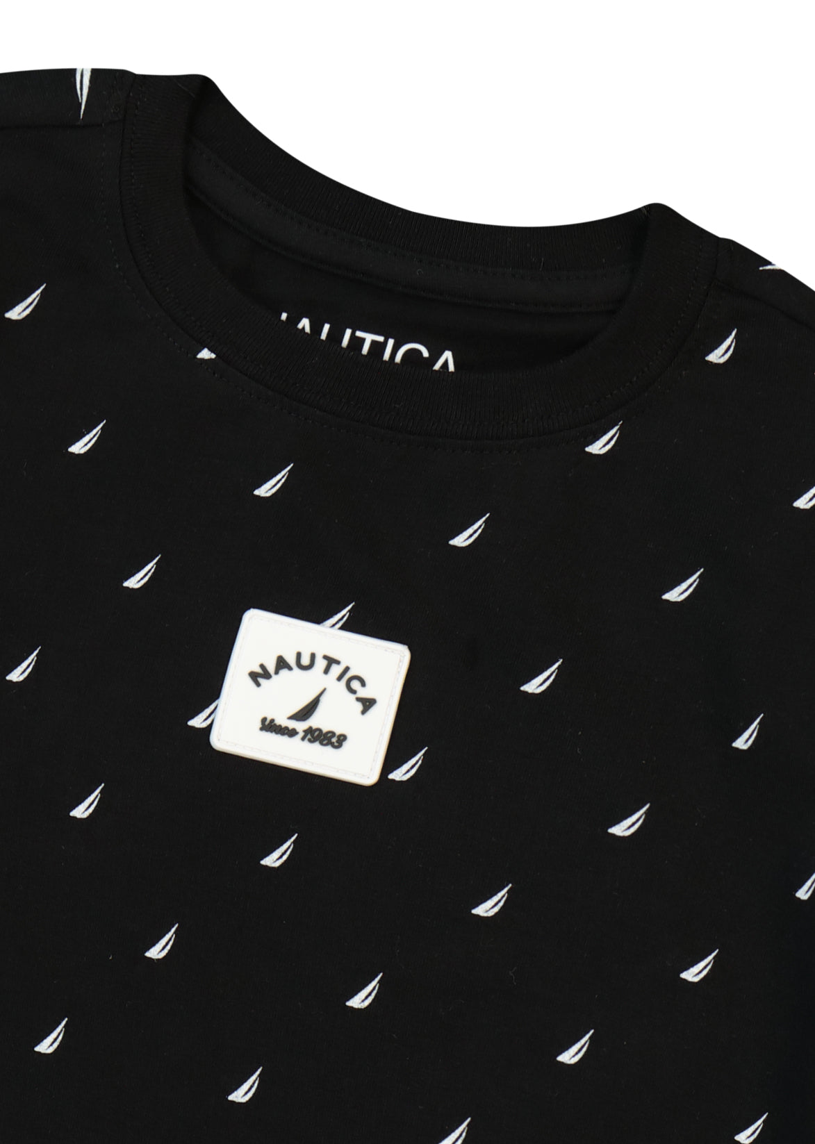 חולצת טישרט NAUTICA בדוגמת עוגנים לילדים BLACK / 2Y