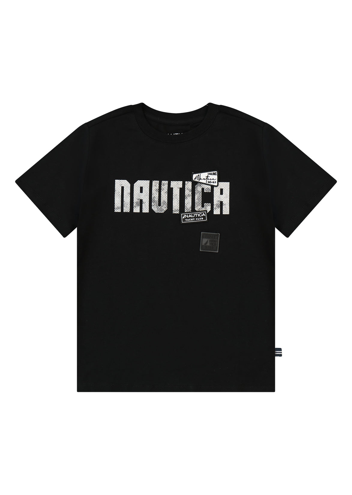 חולצת טישרט NAUTICA בדפוס ניווט גרפי לילדים BLACK / 2Y
