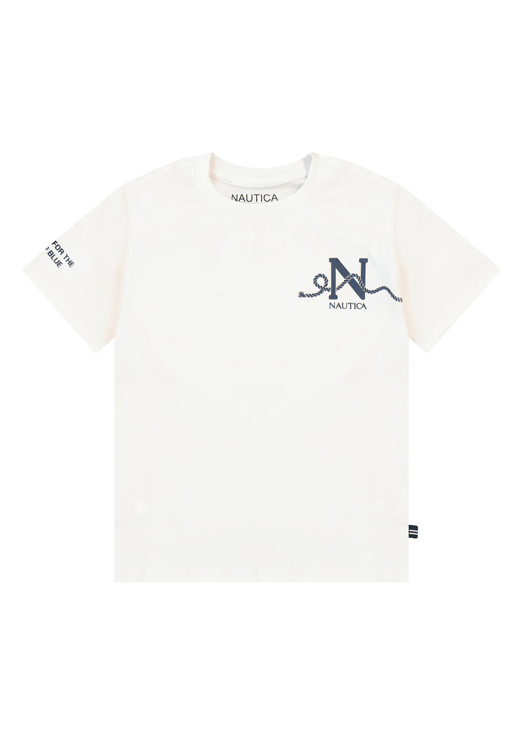 חולצת טישרט NAUTICA בלוגו N גדול לילדים WHITE / 2Y