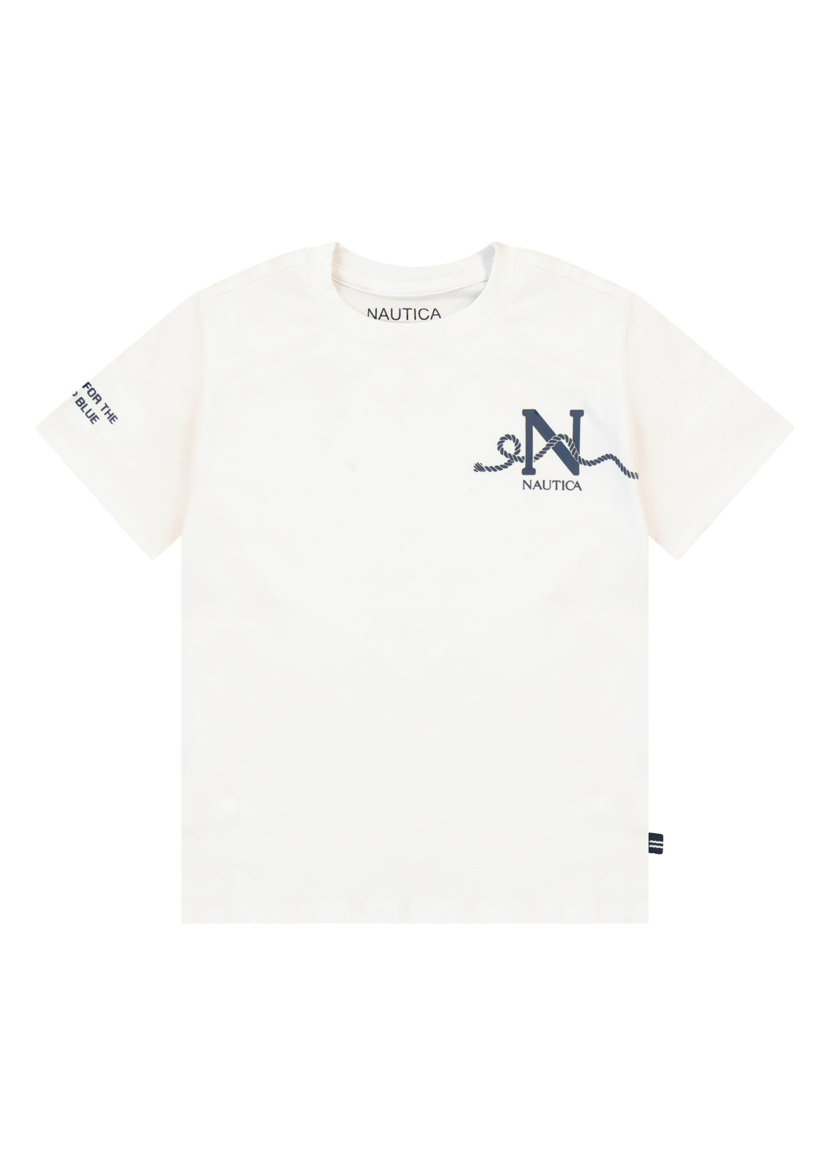 חולצת טישרט NAUTICA בלוגו N גדול לילדים WHITE / 2Y