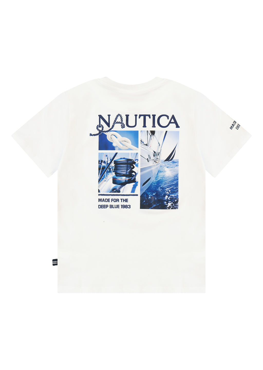 חולצת טישרט NAUTICA בלוגו N גדול לילדים WHITE / 2Y