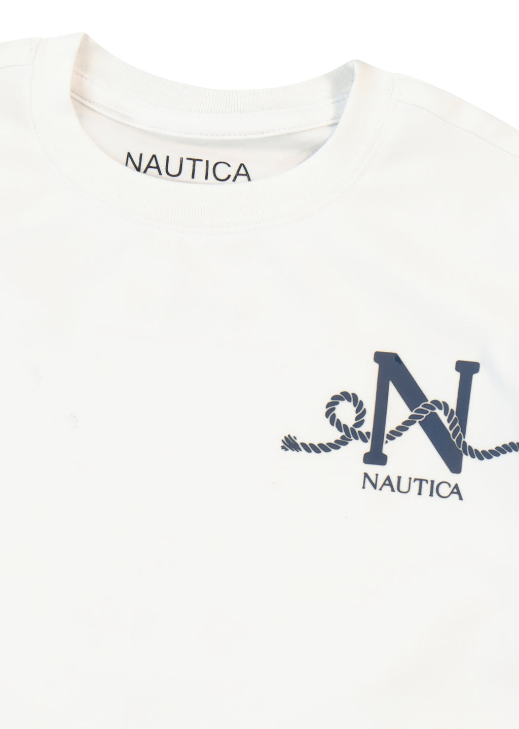 חולצת טישרט NAUTICA בלוגו N גדול לילדים WHITE / 2Y