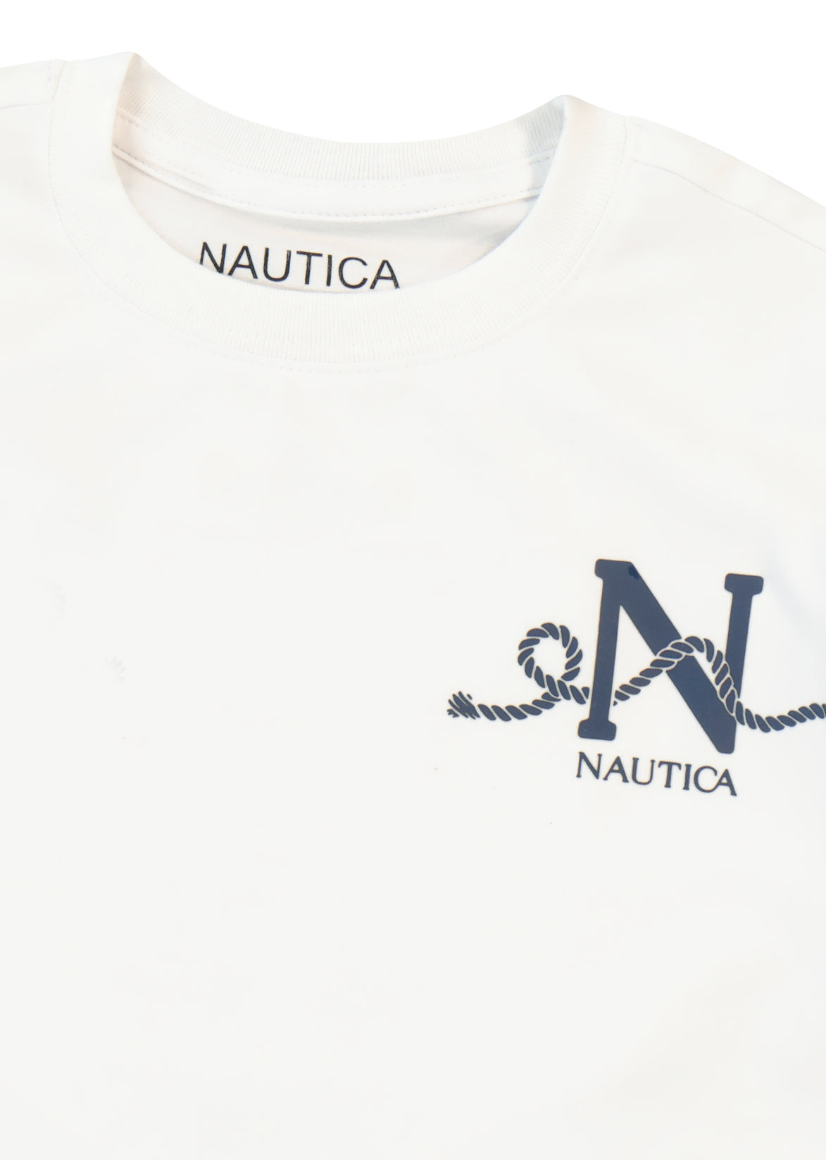 חולצת טישרט NAUTICA בלוגו N גדול לילדים WHITE / 2Y