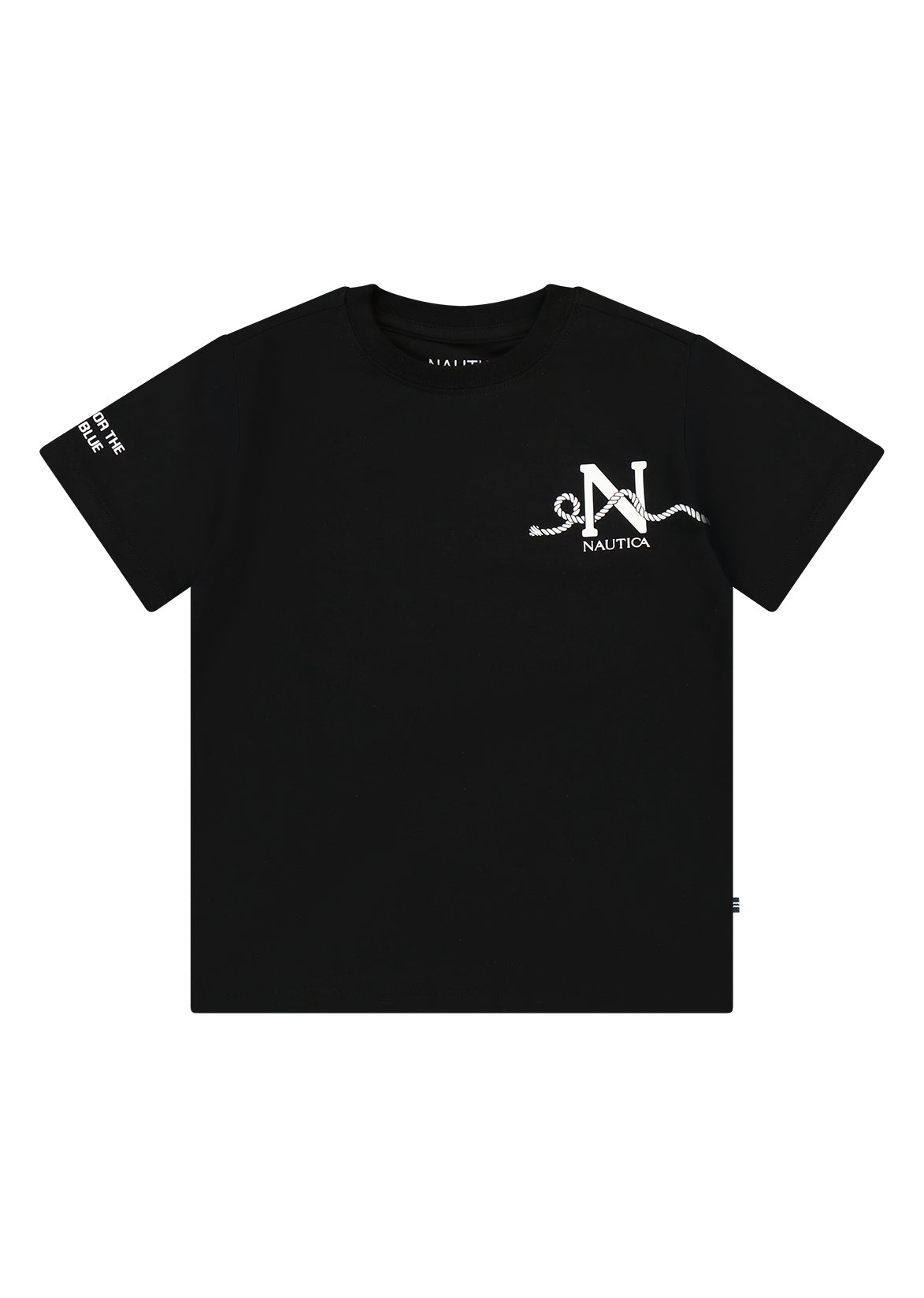 חולצת טישרט NAUTICA בלוגו N גדול לילדים BLACK / 2Y