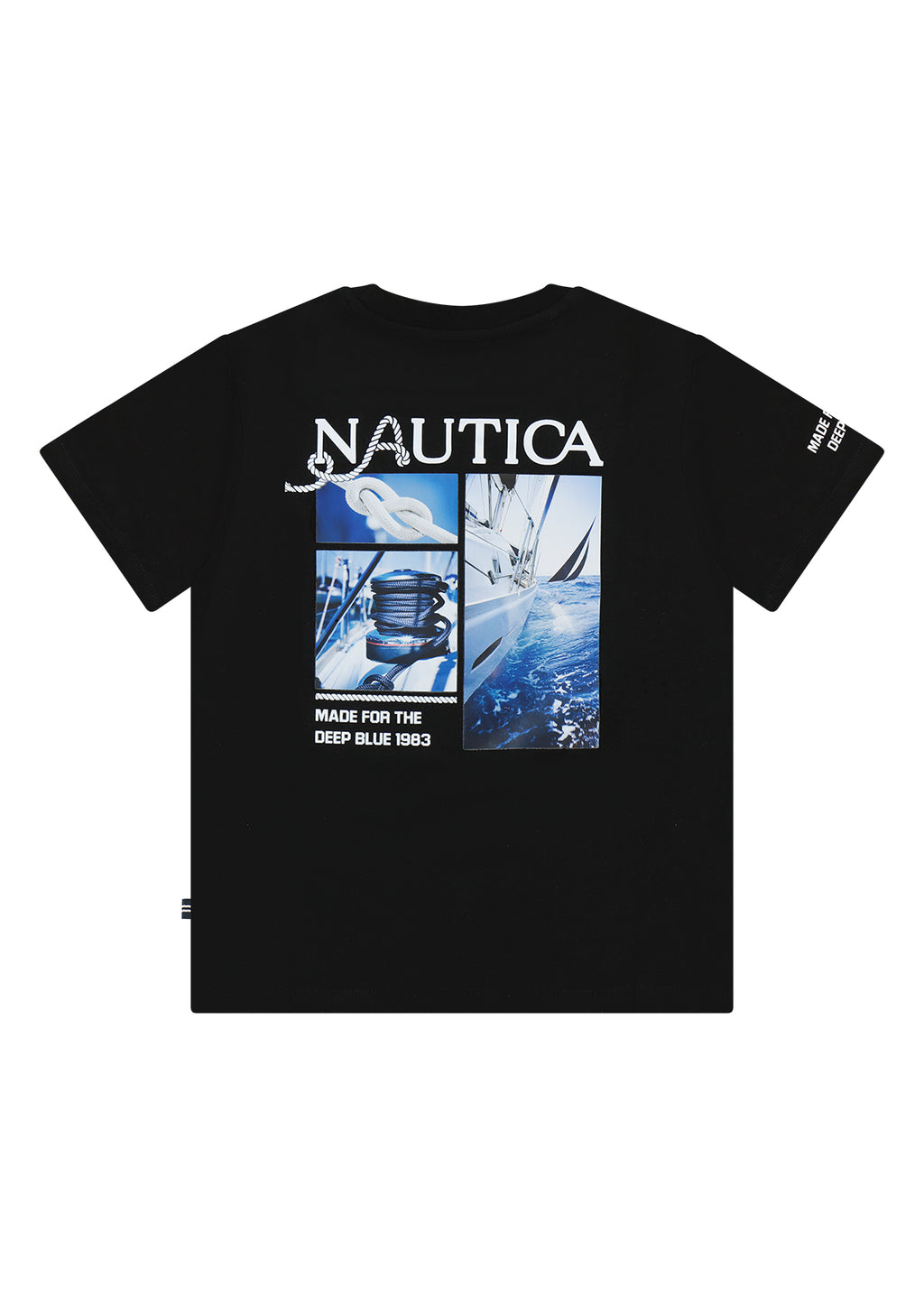 חולצת טישרט NAUTICA בלוגו N גדול לילדים BLACK / 2Y