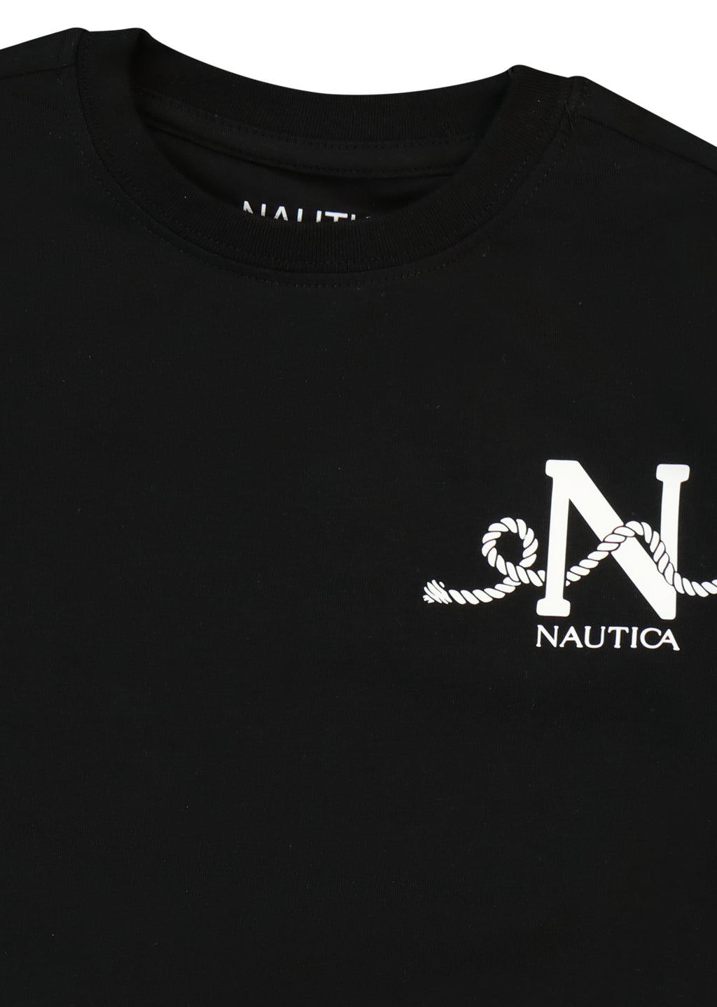 חולצת טישרט NAUTICA בלוגו N גדול לילדים BLACK / 2Y