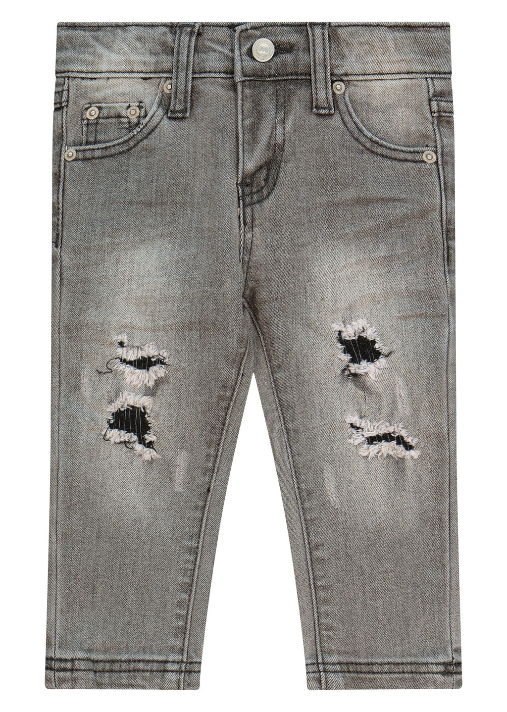 מכנסי ג'ינס ORO כתמי ווש מודגשים על הירכיים לתינוקות Gray / 3-6M