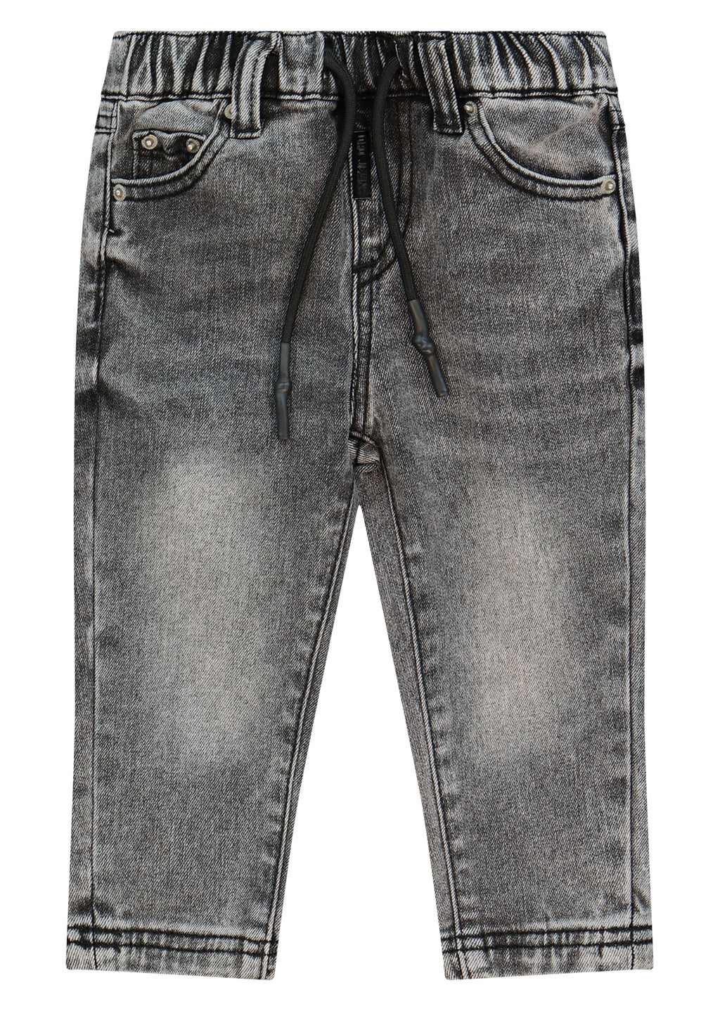 מכנסי ג'ינס ORO הדפס גדול מאחור ושטיפה מדורגת לתינוקות Gray / 3-6M