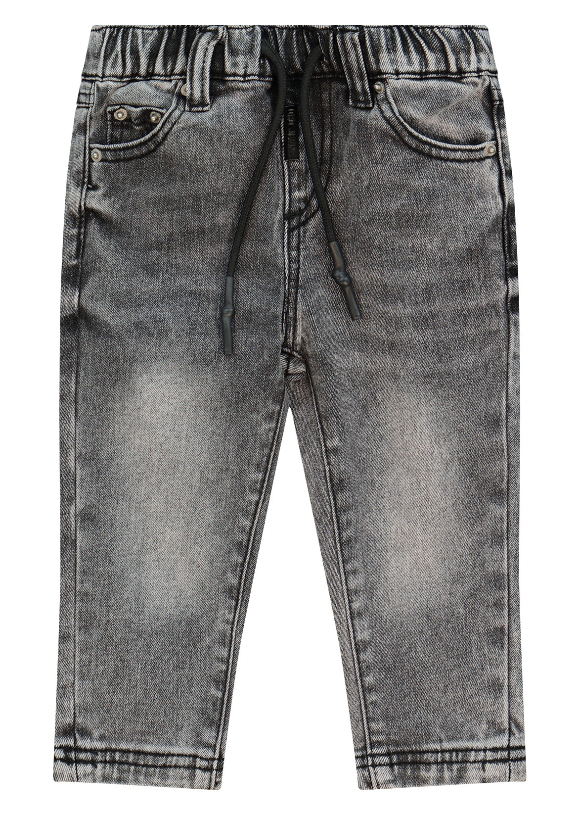 מכנסי ג'ינס ORO הדפס גדול מאחור ושטיפה מדורגת לתינוקות Gray / 3-6M