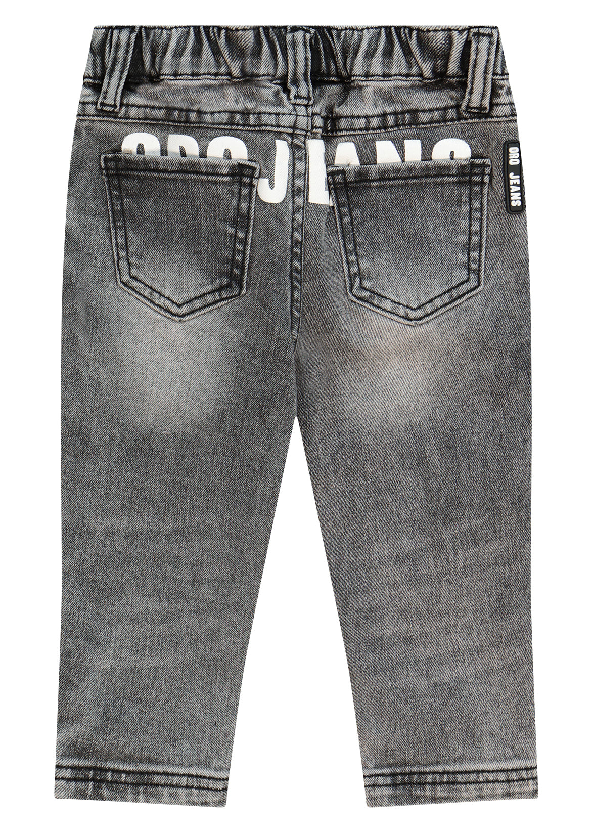 מכנסי ג'ינס ORO הדפס גדול מאחור ושטיפה מדורגת לתינוקות Gray / 3-6M