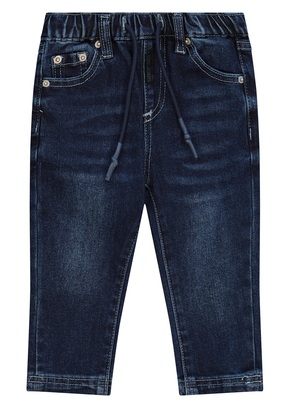 מכנסי ג'ינס ORO הדפס גדול מאחור ושטיפה מדורגת לתינוקות BLUE / 3-6M