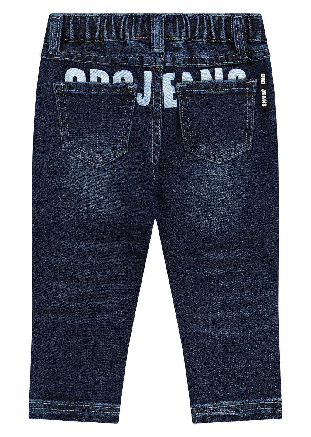 מכנסי ג'ינס ORO הדפס גדול מאחור ושטיפה מדורגת לתינוקות BLUE / 3-6M