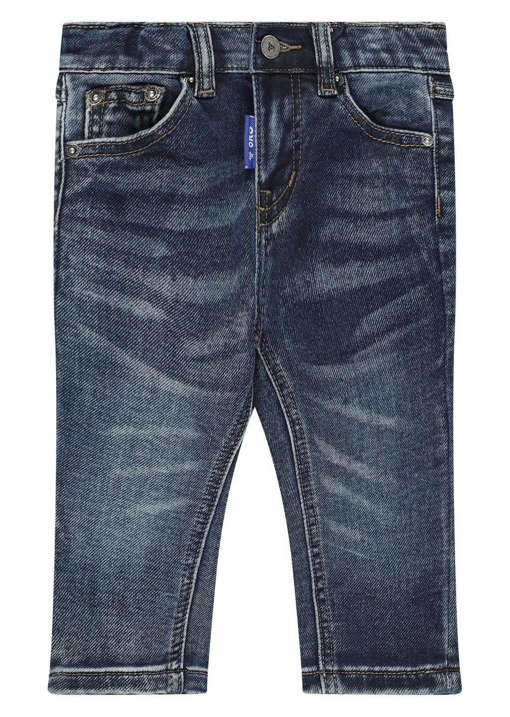 מכנסי ג'ינס ORO בעיצוב ממותג לתינוקות BLUE / 3-6M