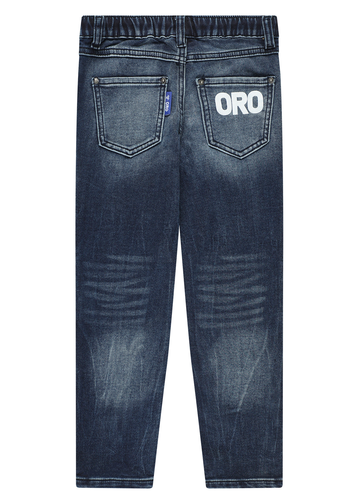 מכנסי ג'ינס ORO בעיצוב נקי לילדים BLUE / 4Y