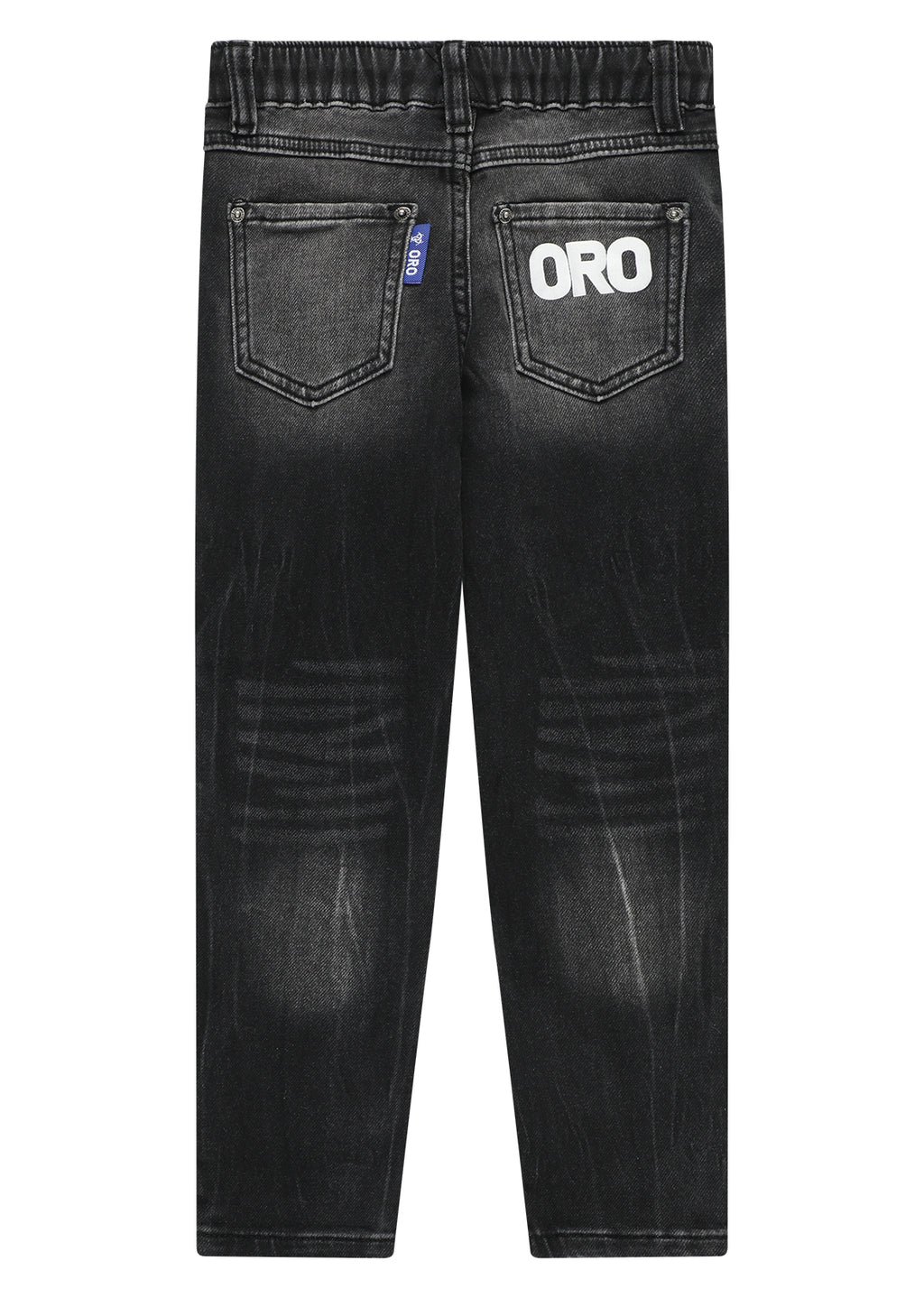 מכנסי ג'ינס ORO בעיצוב נקי לילדים Gray / 4Y