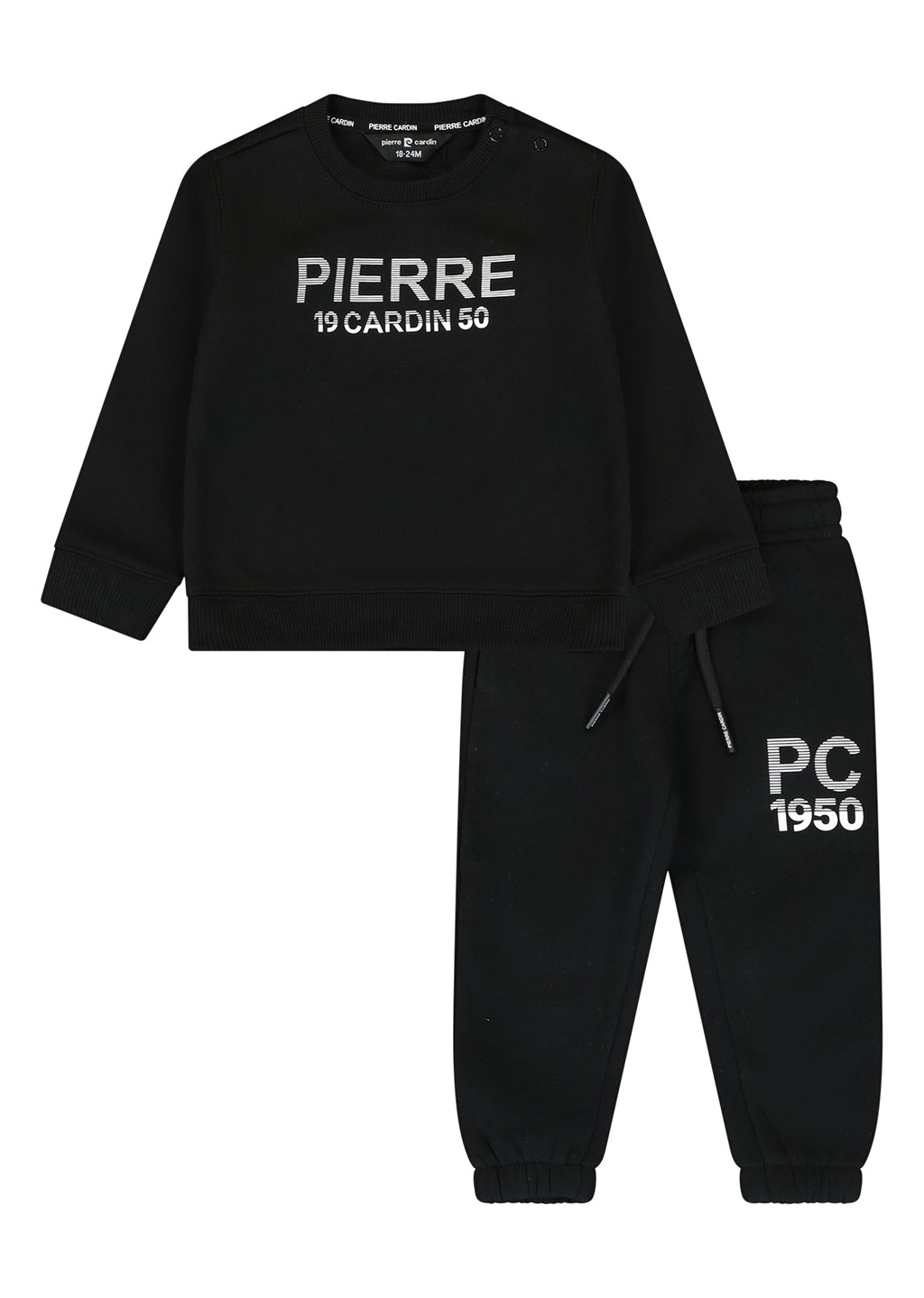 חליפת טרנינג PIERRE CARDIN לוגו גדול לתינוקות BLACK / 3-6M
