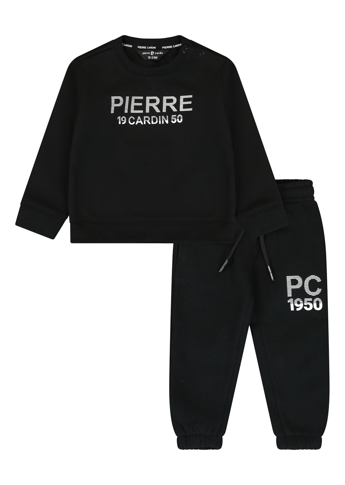 חליפת טרנינג PIERRE CARDIN לוגו גדול לתינוקות BLACK / 3-6M