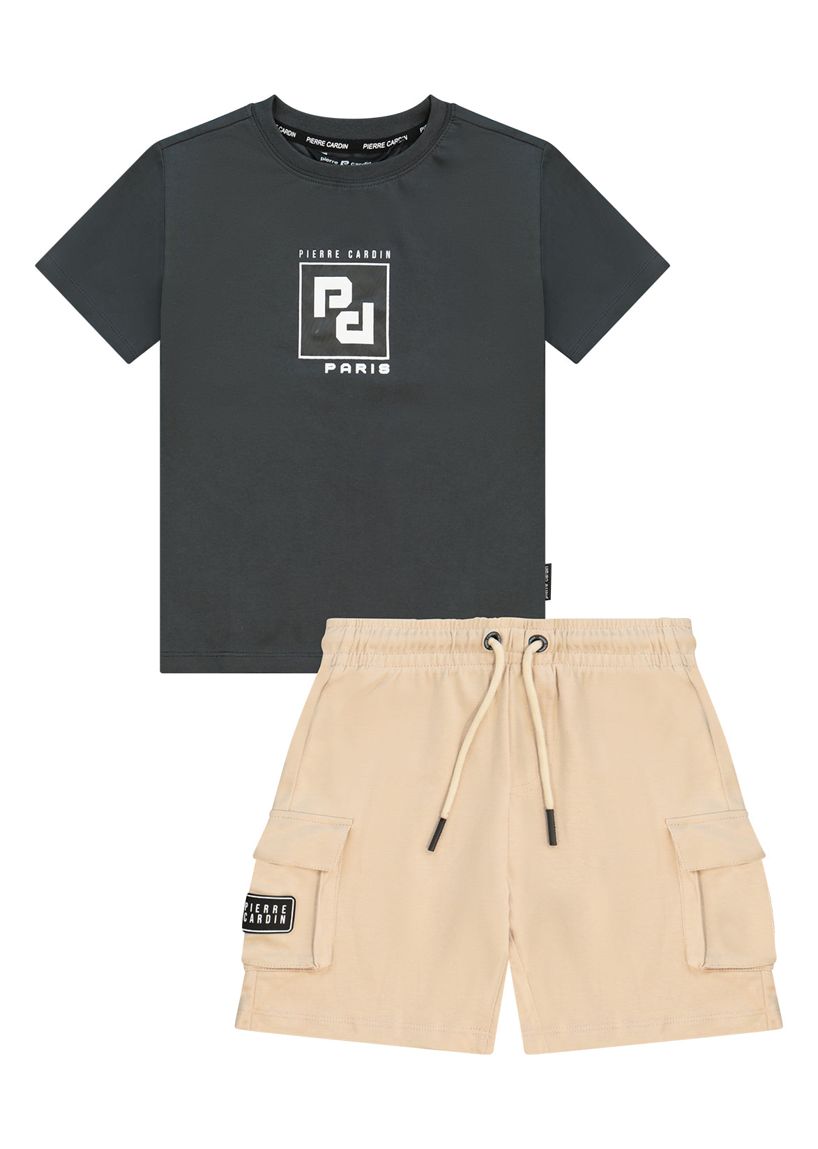 חליפת טריקו PIERRE CARDIN לוגו קדמי בחולצה לילדים Gray / 4Y