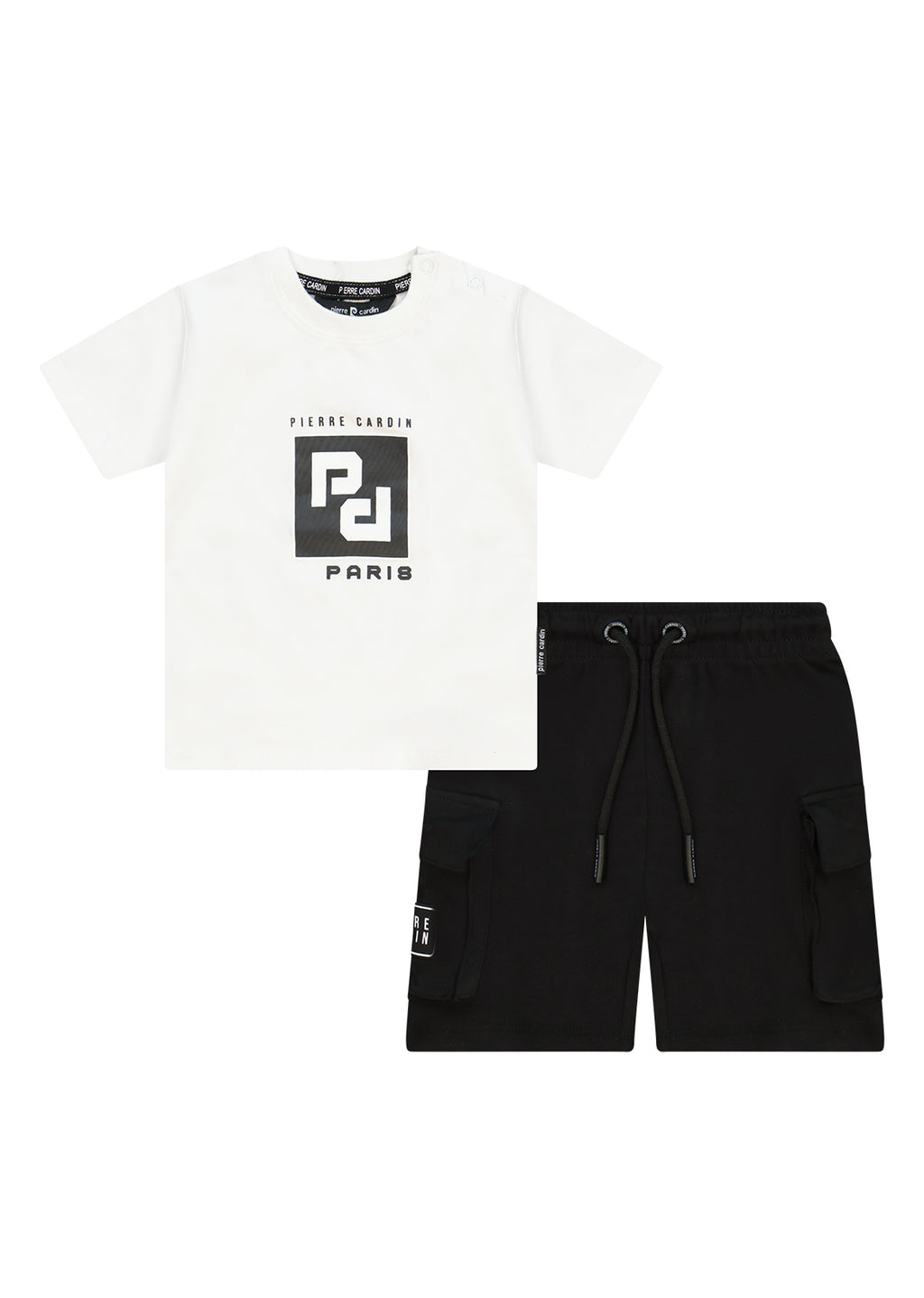 חליפת טריקו PIERRE CARDIN לוגו קדמי בחולצה לתינוקות WHITE / 3-6M