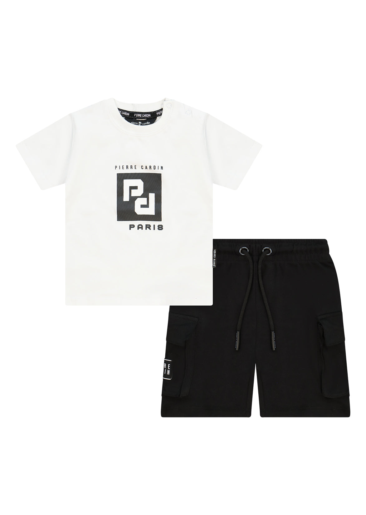 חליפת טריקו PIERRE CARDIN לוגו קדמי בחולצה לתינוקות WHITE / 3-6M