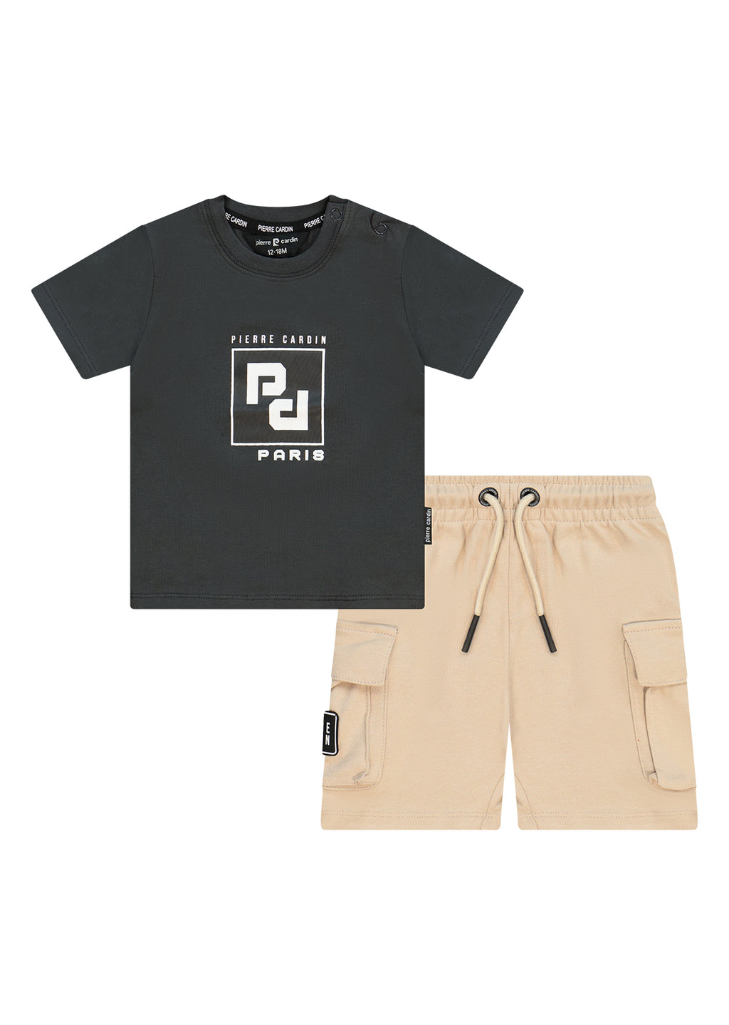 חליפת טריקו PIERRE CARDIN לוגו קדמי בחולצה לתינוקות Gray / 3-6M