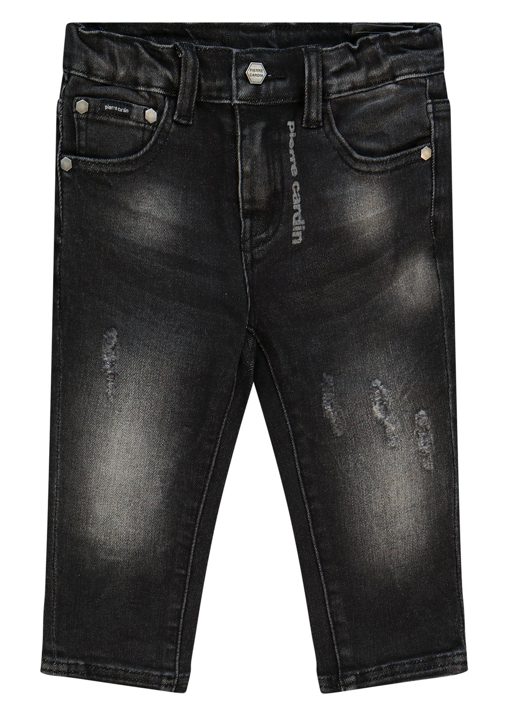 מכנסי ג'ינס PIERRE CARDIN לוגו מותג בכיס האחורי לתינוקות BLACK / 3-6M