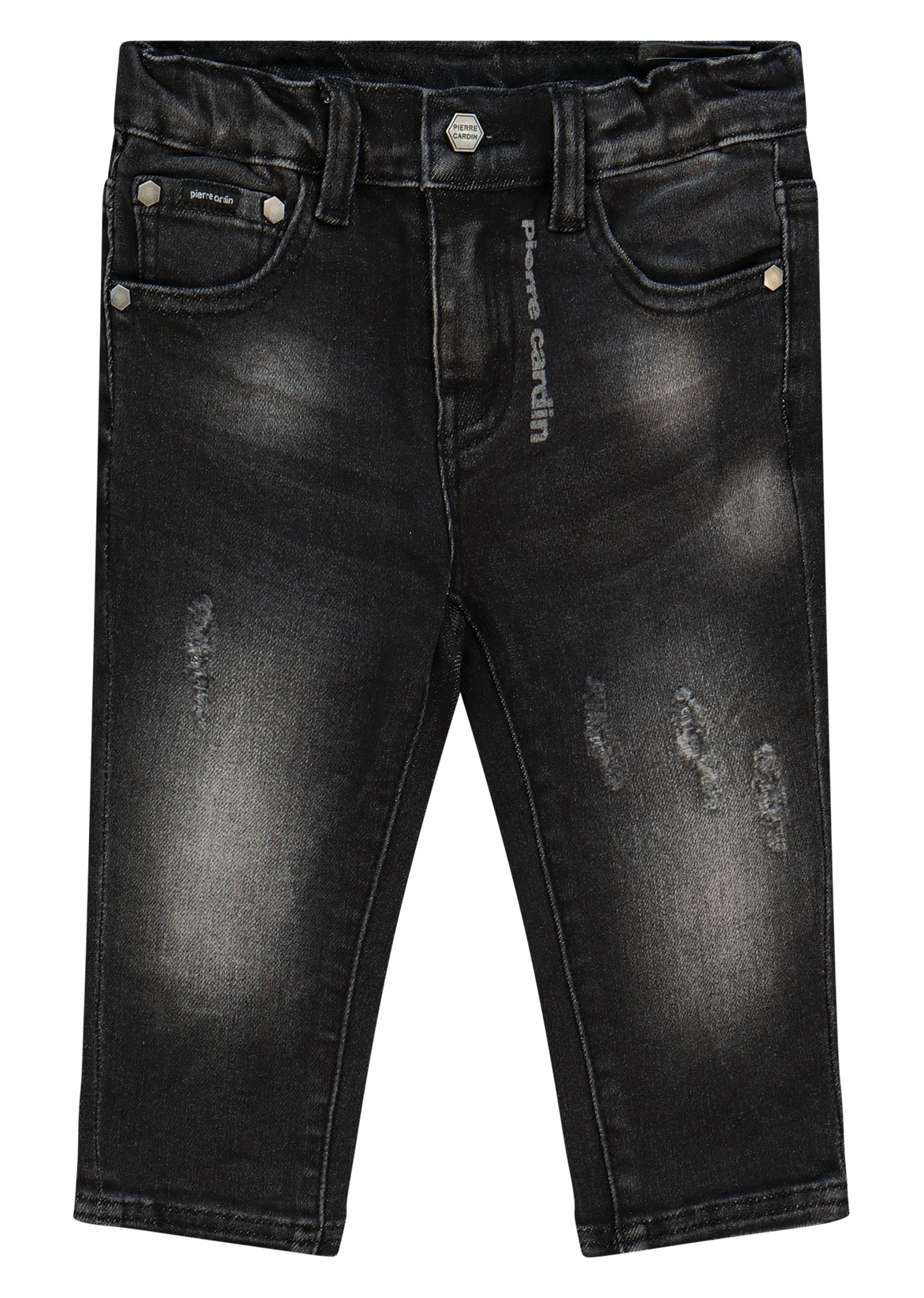 מכנסי ג'ינס PIERRE CARDIN לוגו מותג בכיס האחורי לתינוקות BLACK / 3-6M