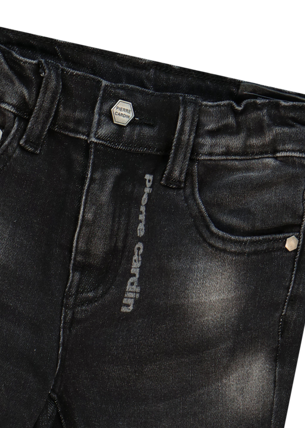 מכנסי ג'ינס PIERRE CARDIN לוגו מותג בכיס האחורי לתינוקות BLACK / 3-6M