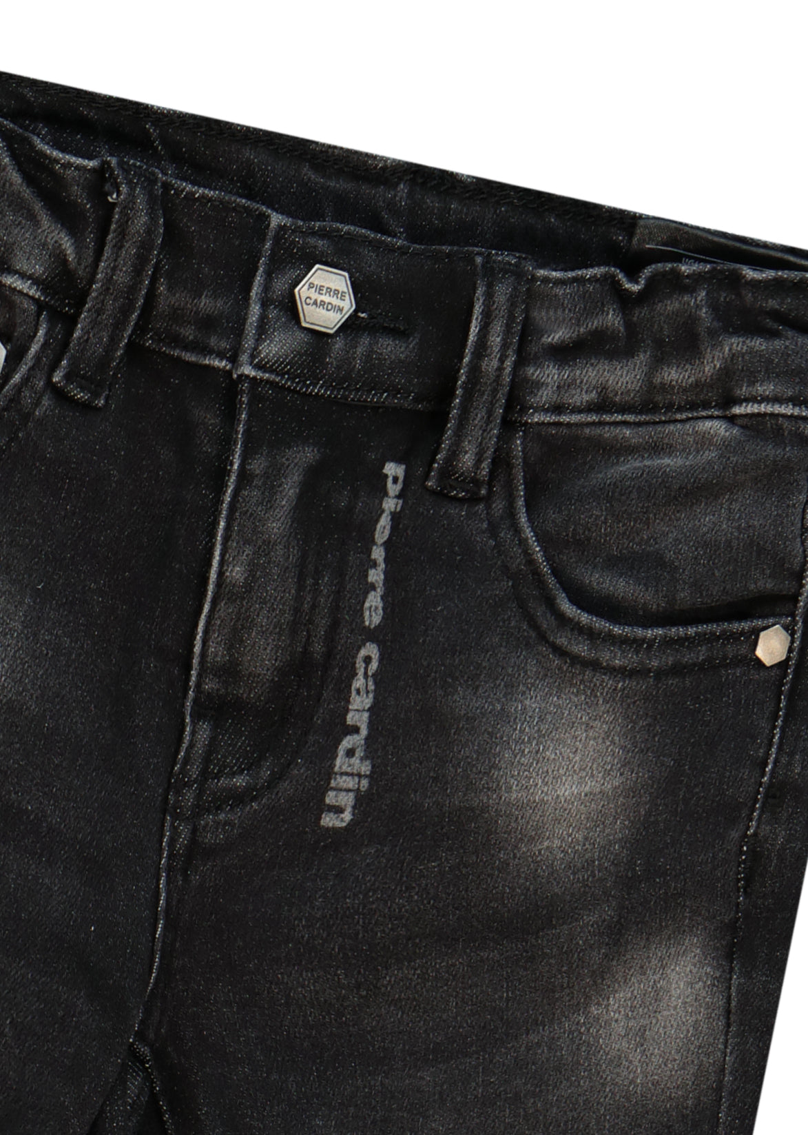 מכנסי ג'ינס PIERRE CARDIN לוגו מותג בכיס האחורי לתינוקות BLACK / 3-6M